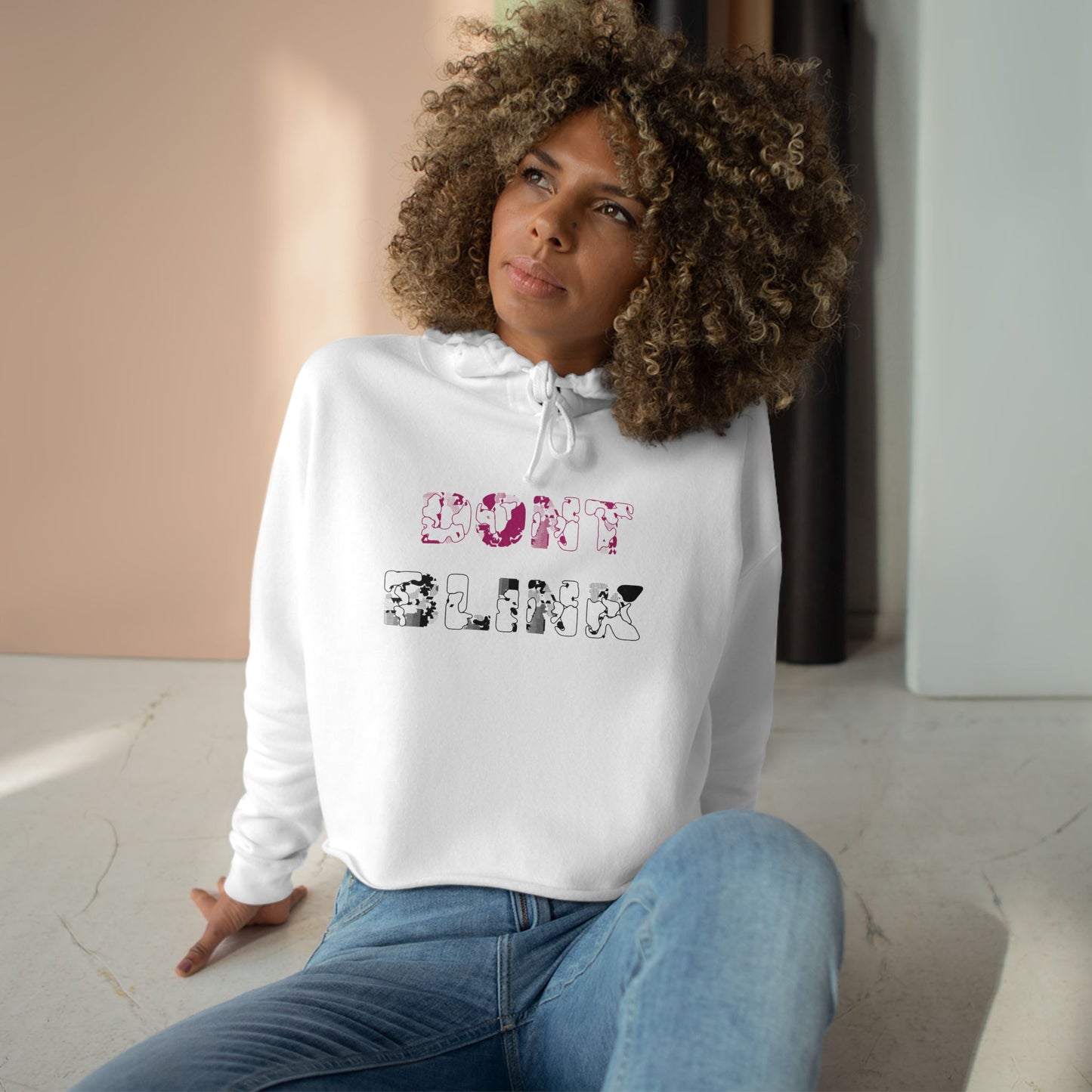 Women's Cropped 'Don't Blink' Hoodie