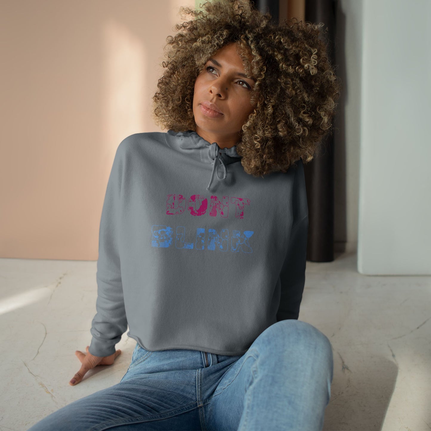 Women's Cropped 'Don't Blink' Hoodie