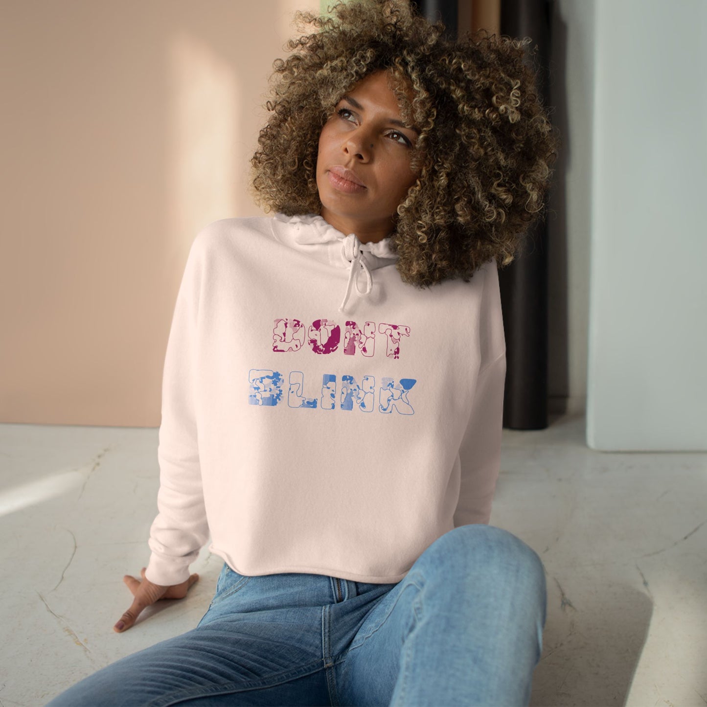 Women's Cropped 'Don't Blink' Hoodie