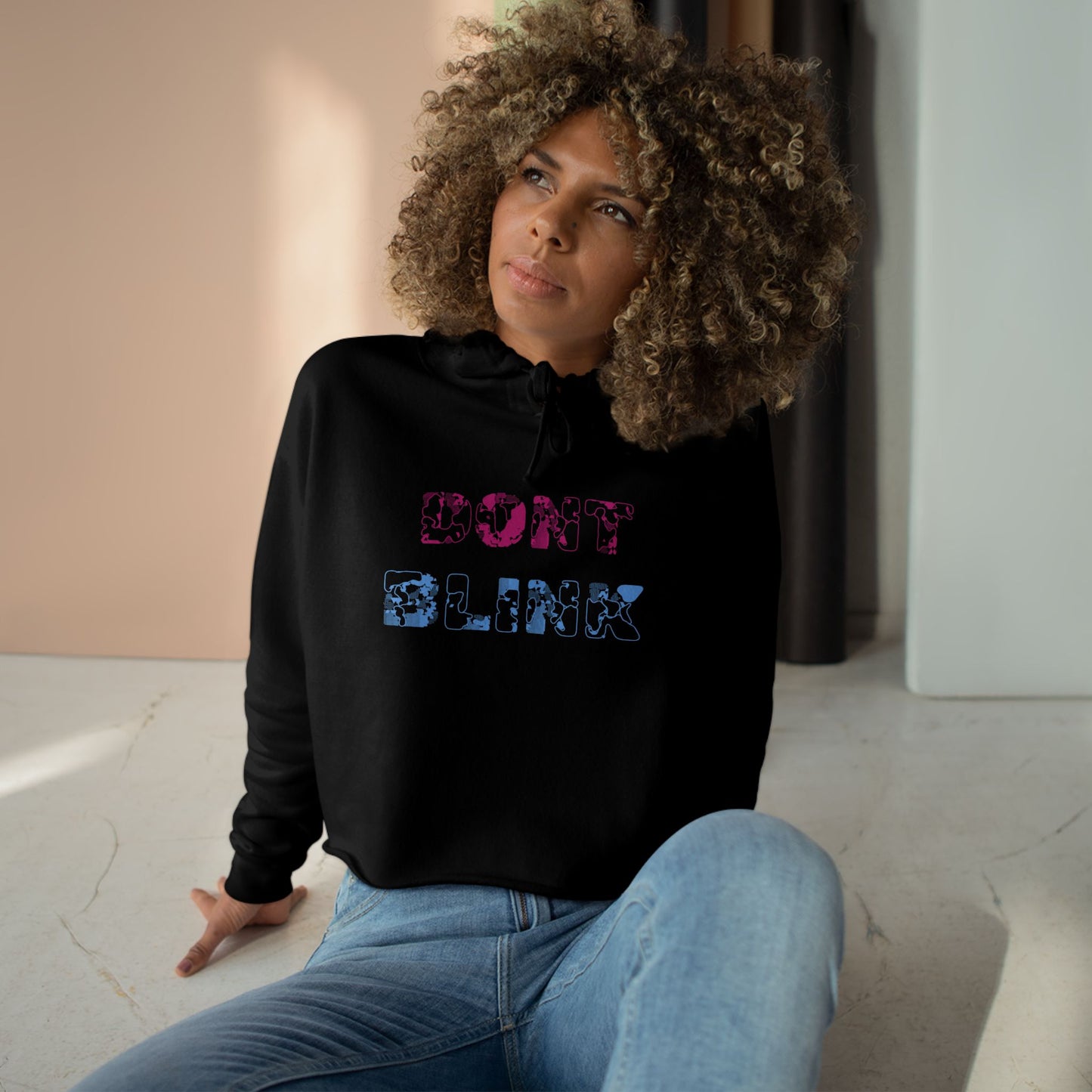 Women's Cropped 'Don't Blink' Hoodie